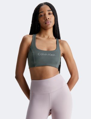 Calvin Klein Recycled Polyester Medium Impact Sports Bra In Russet