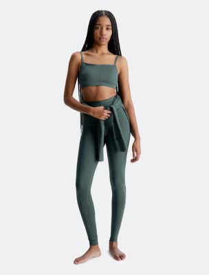 Calvin Klein Women's Seamless Ribbed Sports Bra Padded Jasper Green New $40