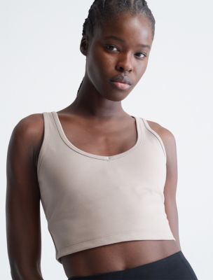 V-neck Bralette In Ribbed Cotton Jersey