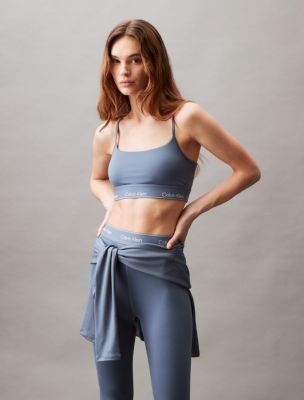 Calvin Klein L101617 Womens Grey Medium Impact Embrace Sports Bra Size Large