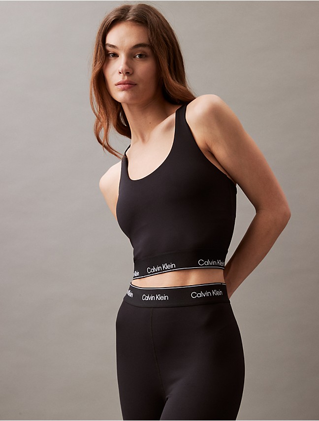 Buy Calvin Klein women padded wireless brand logo sports bra grey white  combo Online