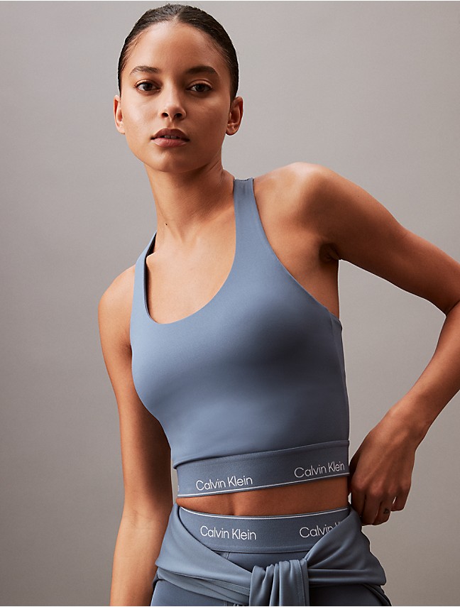 Buy Calvin Klein women textured non padded sports bra beige Online
