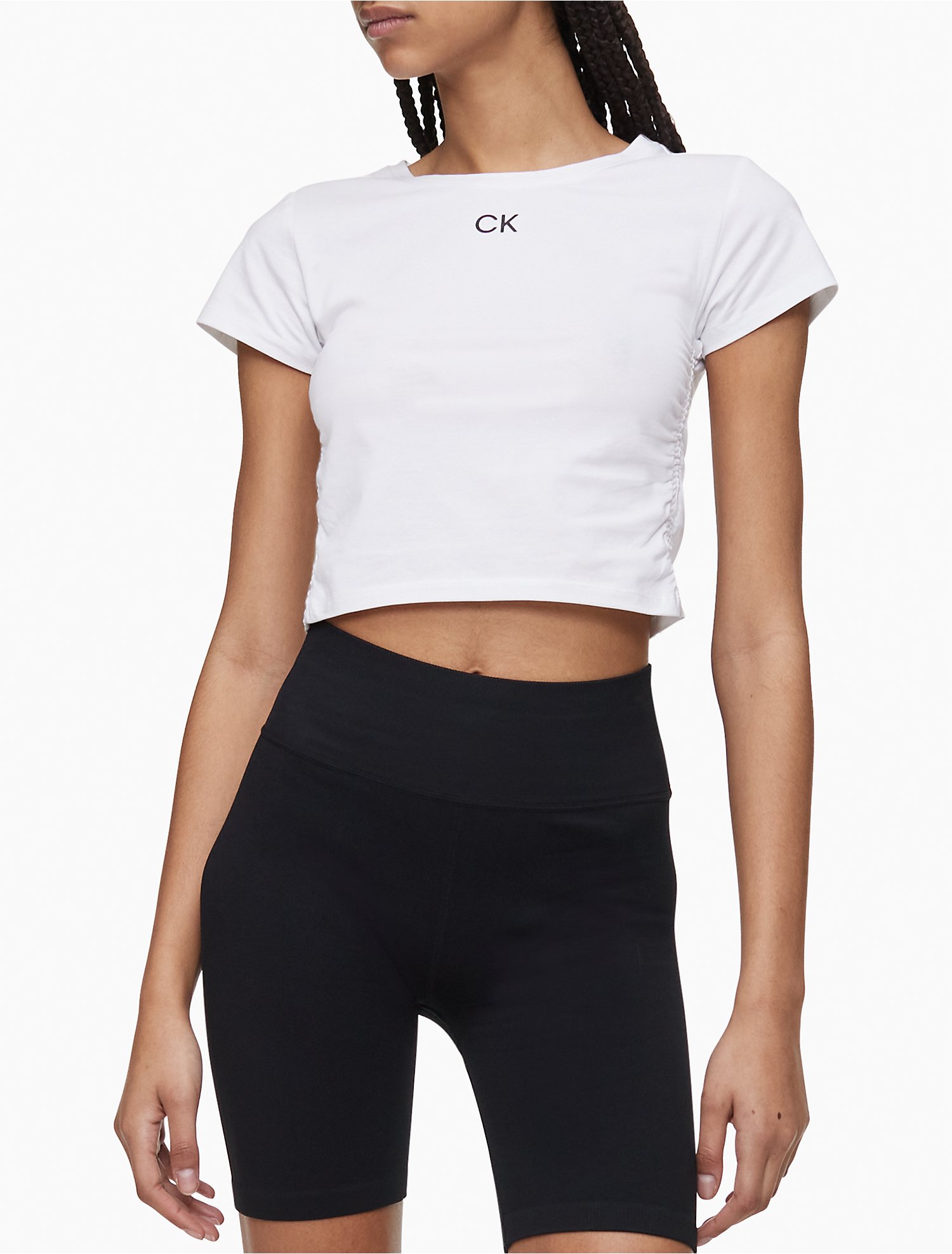 Performance Ruched Side Cropped T-Shirt | Calvin Klein® USA