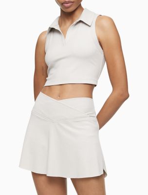 Performance Lifestyle Collared Crop Tank Top, Terre