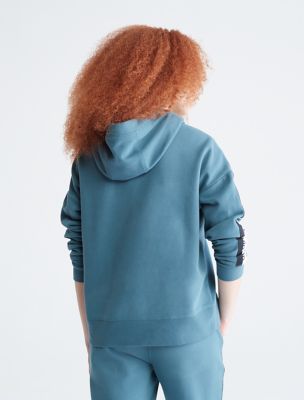Calvin Klein Performance Women's Logo Fleece Pullover Hoodie; Vine (S)