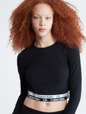Calvin Klein For UO Long-Sleeve Cropped Top