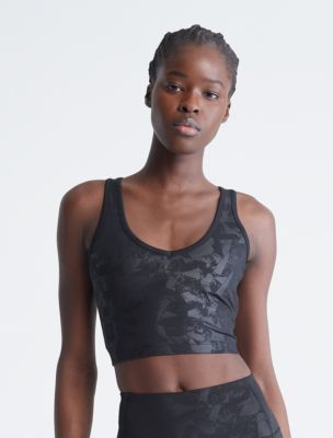 Calvin Klein Womans Small Black Open Back Mesh Sports Bra Athletic