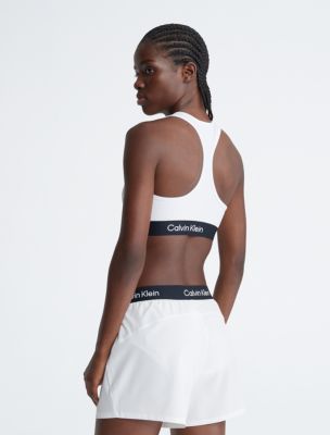 Calvin Klein Performance Women's Racerback Low Impact Sports Bra White,  Large L