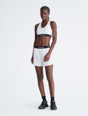 Calvin Klein Med Impact Padded Racerback Sports Bra Heather Grey/White Size  XS