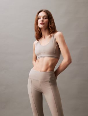 Calvin Klein Performance Women's Seamless Workout Top Sports Bra, Moonrock,  X-Large
