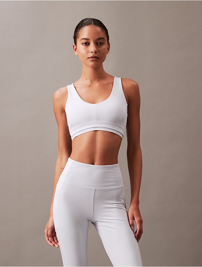 Calvin Klein Performance LOW SUPPORT BRA - Light support sports bra -  bright white/white - Zalando.de