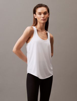 Karina wears Calvin Klein ribbed matching workout set leggings