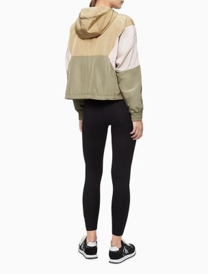 calvin klein performance colorblocked hooded down jacket