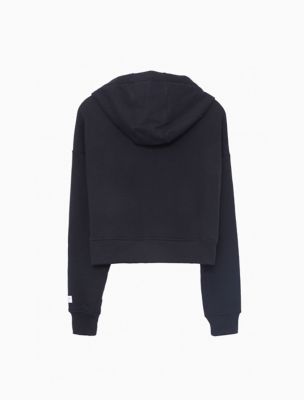 calvin klein black cropped hoodie