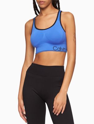 Performance Seamless Medium Impact Sports Bra, Blue Wave