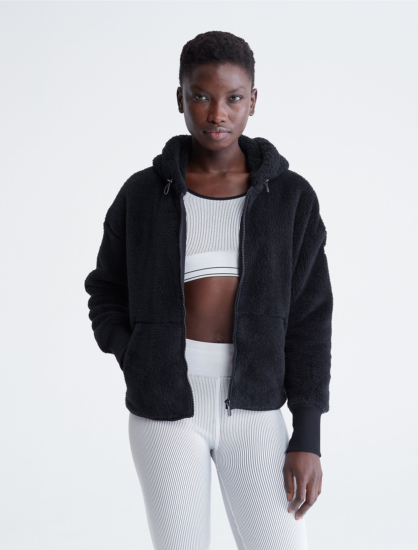 Performance Sherpa Full Zip Hooded Jacket | Calvin Klein® USA