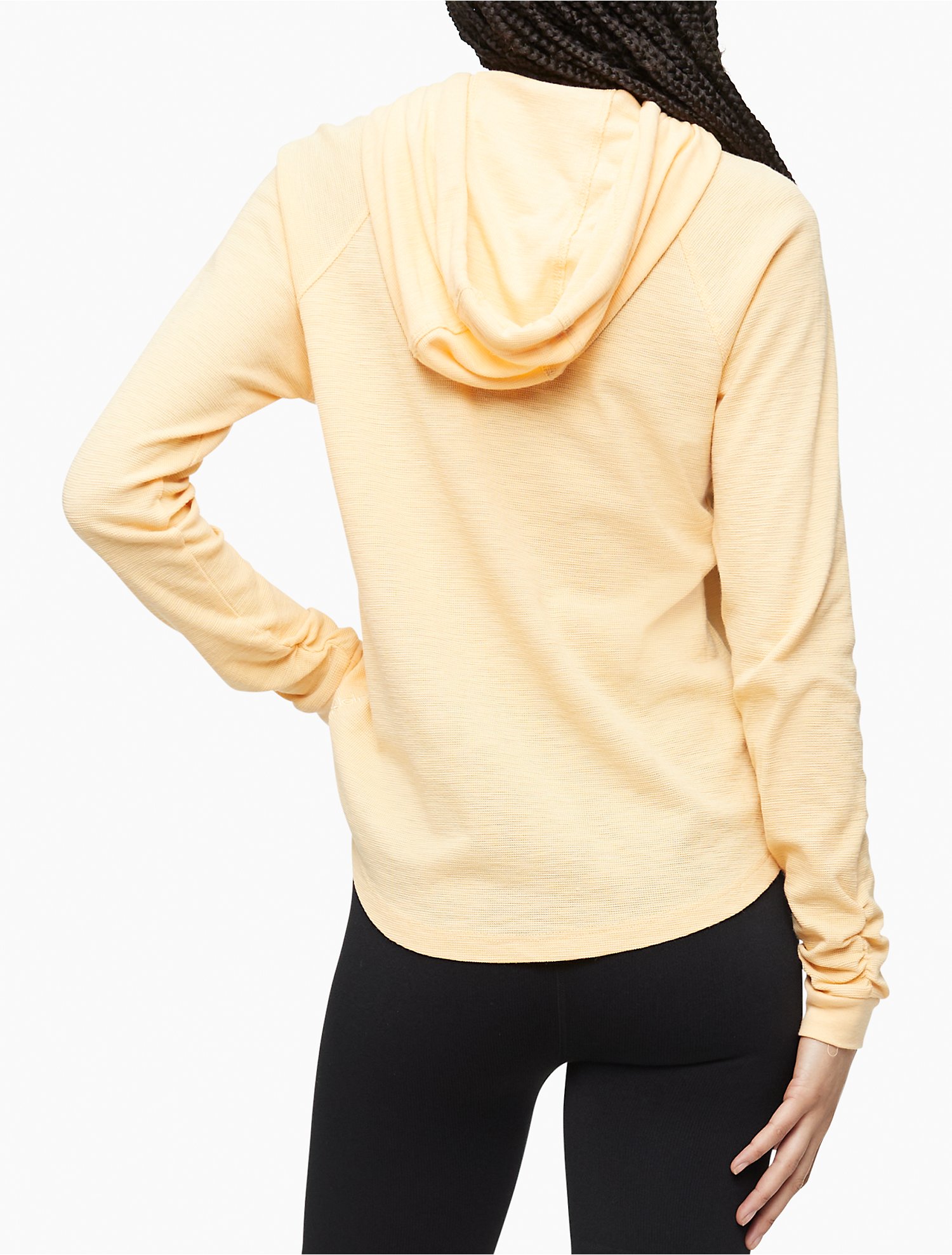 Performance Waffle Ruched Sleeve Hoodie | Calvin Klein® USA