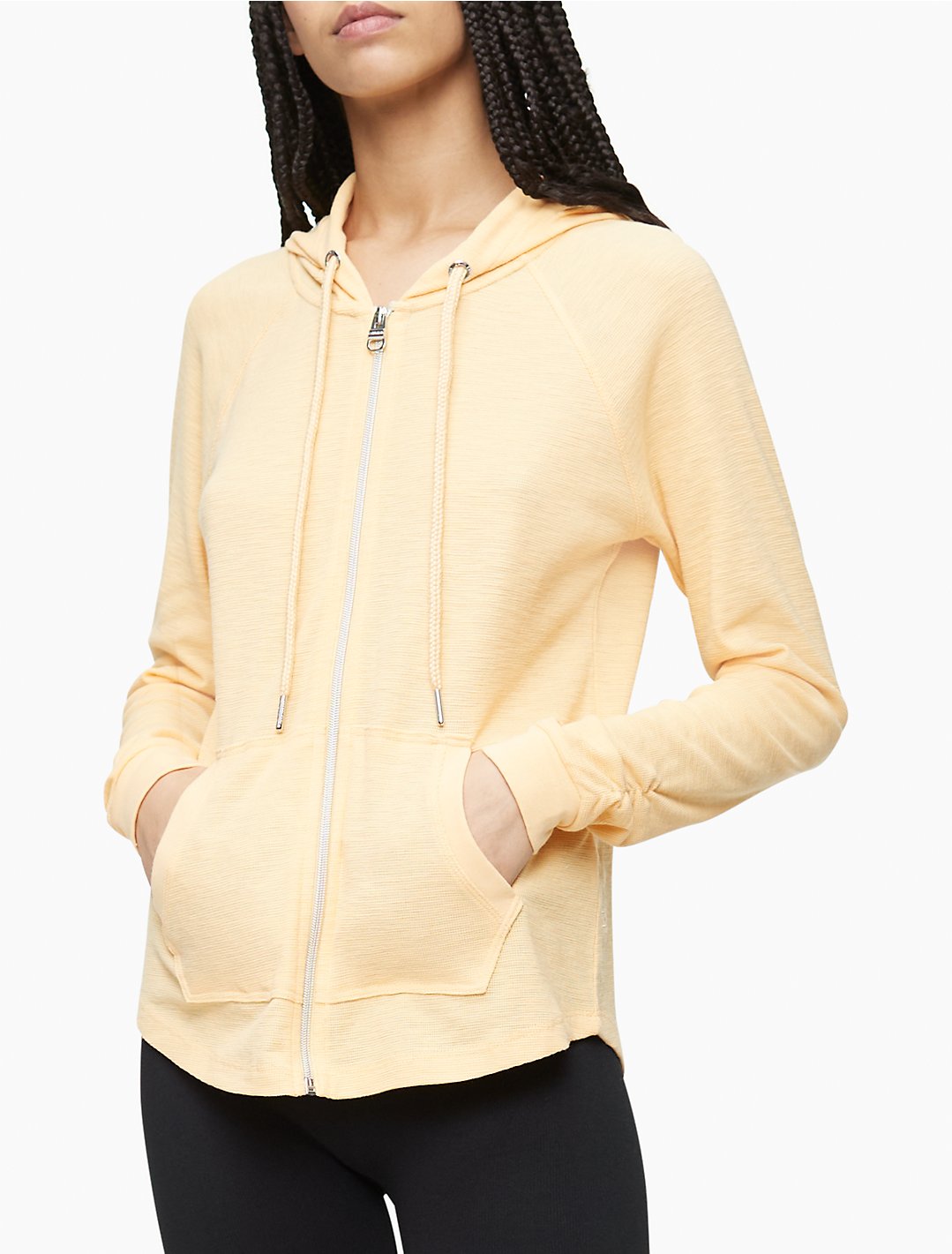 Performance Waffle Ruched Sleeve Hoodie | Calvin Klein® USA