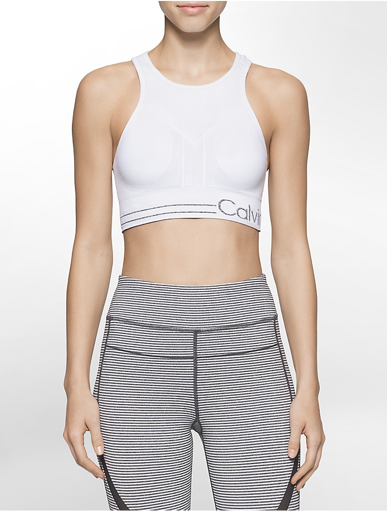 calvin klein womens performance logo reversible sports bra | eBay