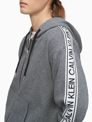 calvin klein performance logo zip hoodie