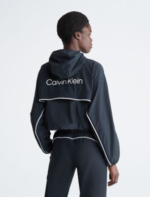 Calvin Klein Performance Women's Hooded Windbreaker, Black, X-Large