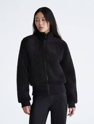 Calvin Klein Abrigo de sherpa sintético para mujer