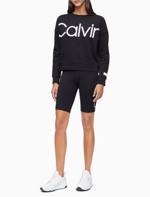 Женский свитшот CALVIN KLEIN Performance Brush Logo Crewneck Sweatshirt  ОРИГИНАЛ (размер Xs, S) белый