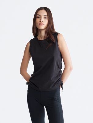 Performance Ruched Side Tie Tank Top