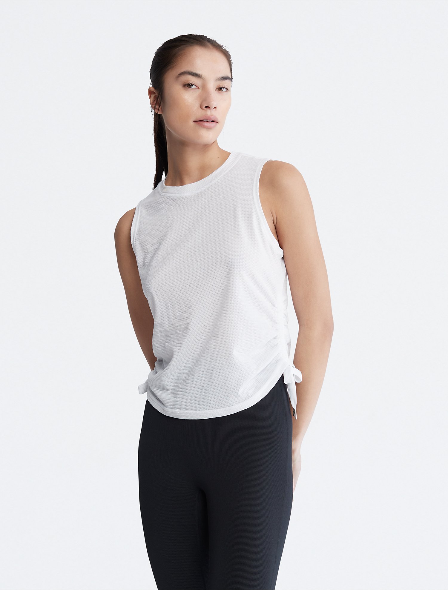 Performance Ruched Side Tie Tank Top | Calvin Klein