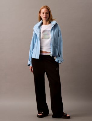 Monogram Logo Fleece Wide Leg Sweatpants