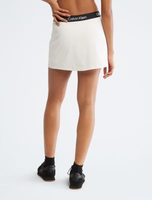 NWT Calvin Klein Performance Logo Tape A-Line Mini Skort Dusty