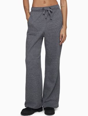 High Waisted Monogram Logo Sweatpants, Dark Grey Heather