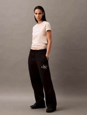 Black GIRLS & TEENS Girls Ribbed Camisole Wide Leg Sweatpants