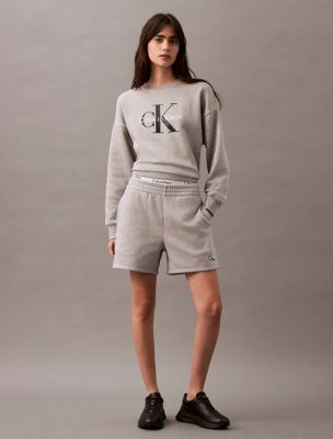 Monogram Logo Fleece Shorts, Heroic Grey Heather