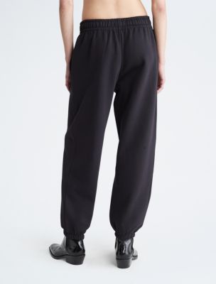 Calvin Klein Performance Women's Flocked Logo Jogger Pants Beige Oat Size L  $80 