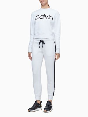 white drawstring joggers