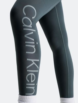 Calvin Klein Strap Logo Leggings Grey Black Women