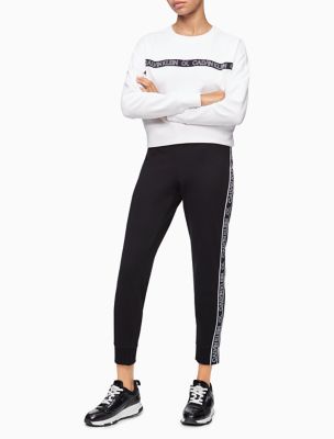 performance logo tape drawstring joggers