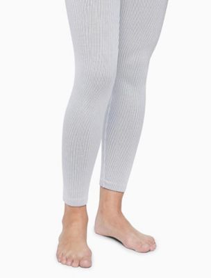 Calvin Klein Womens Modern Cotton Ribbed Modal Legging Graphic Rib /  Heather Grey