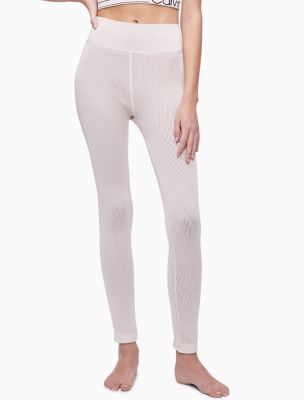 Performance Ribbed High Waist Full Length Leggings, Chalk
