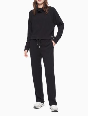 Performance Ribbed Relaxed Leg High Rise Pants