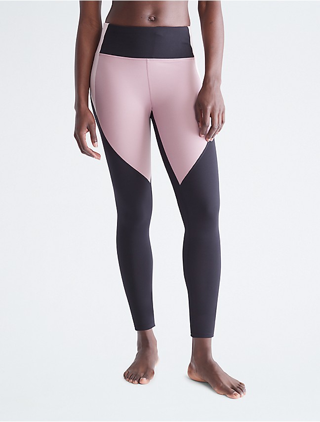 Calvin Klein Performance Outline Overlap Logo High Waist Cropped Leggings, Pants & Capris, Clothing & Accessories