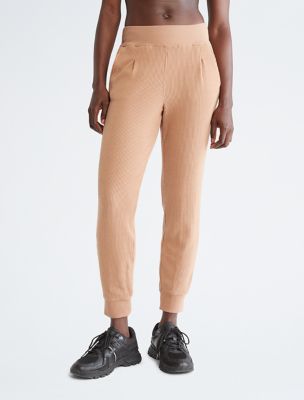 Performance Ribbed High Waist Pleated Joggers Calvin Klein