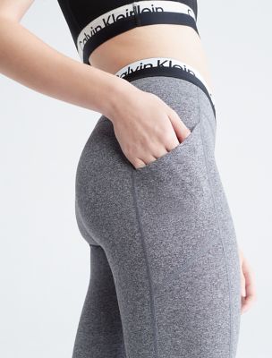 Calvin Klein Women's Striped Logo High Rise Full Leggings Black Size X –  Steals