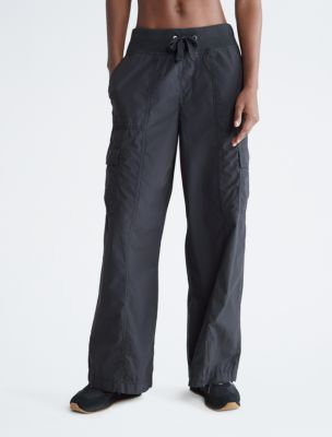 Performance Wide Leg Cargo Pants, Black