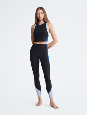 Calvin Klein Women's Bright Blue Jumbo Logo Full Length Leggings, Black, XS  