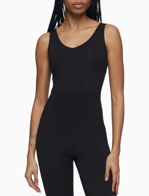 Performance Peached Scoopneck Jumpsuit, New Black