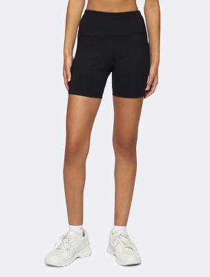 Calvin Klein Ladies Biker Short Women's High-Rise Pocket Exercise