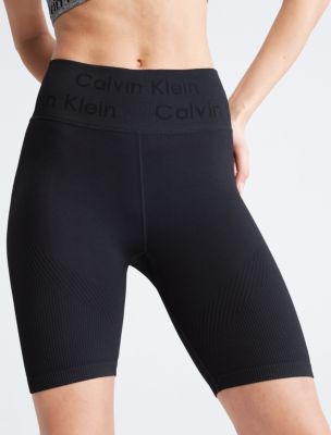 Calvin Klein Performance Women's High Waist Bike Shorts, Black, X-Small at   Women's Clothing store