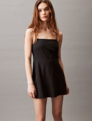 Black Dress STRAPS LOGO ELASTIC DRESS Calvin Klein, Dresses black Dress  STRAPS LOGO ELASTIC DRESS Calvin Klein, Dresses